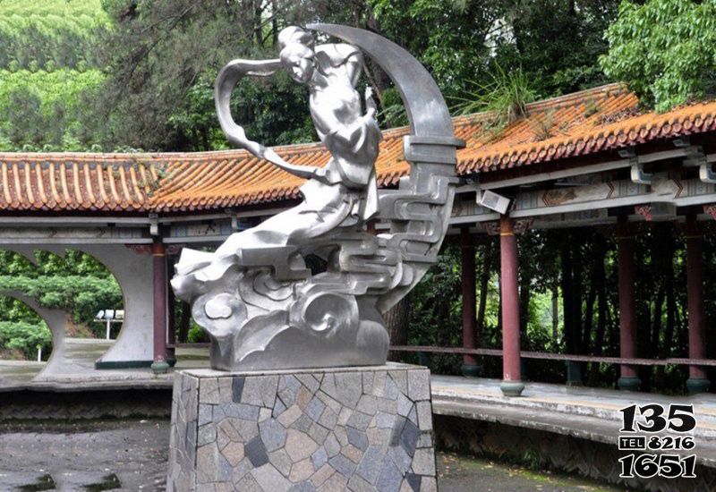 嫦娥雕塑-公園景區不銹鋼抽象嫦娥奔月雕塑 嫦娥雕塑-公園景區不銹鋼抽象嫦娥奔月雕塑高清圖片