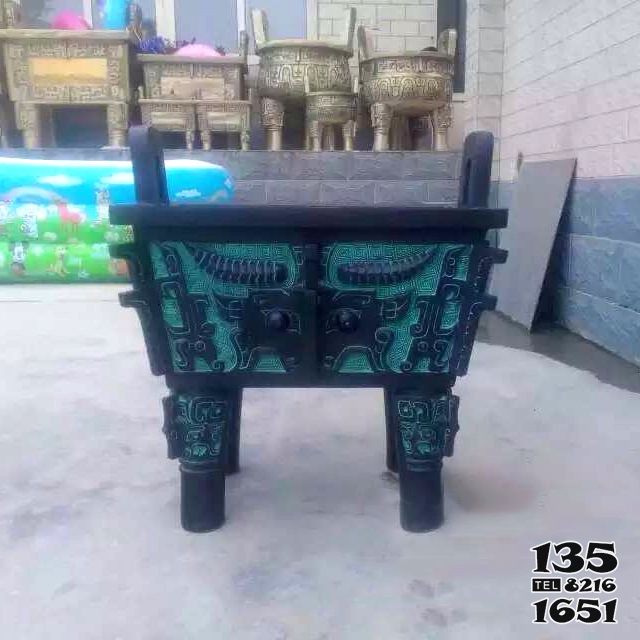 鼎雕塑-青銅器創意浮雕寺廟大型鼎雕塑 鼎雕塑-青銅器創意浮雕寺廟大型鼎雕塑高清圖片