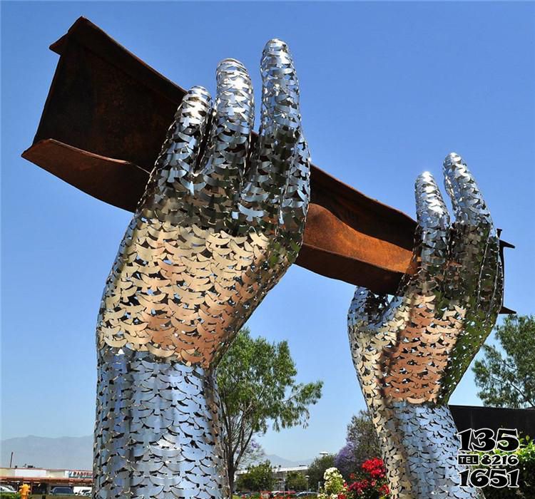 拱門雕塑-不銹鋼創(chuàng)意鏤空手型景區(qū)拱門雕塑 拱門雕塑-不銹鋼創(chuàng)意鏤空手型景區(qū)拱門雕塑高清圖片