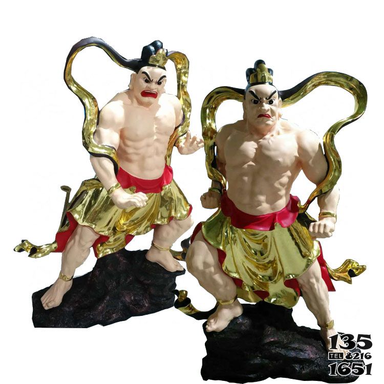 哼哈二將雕塑-景區寺廟玻璃鋼彩繪神佛哼哈二將雕塑 哼哈二將雕塑-景區寺廟玻璃鋼彩繪神佛哼哈二將雕塑高清圖片