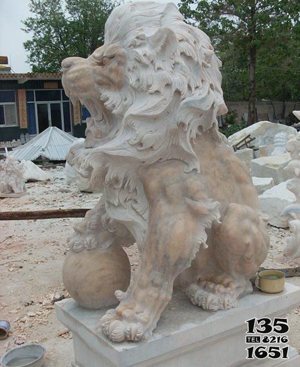 獅子雕塑-大理石石雕大型仿真動(dòng)物獅子雕塑 獅子雕塑-大理石石雕大型仿真動(dòng)物獅子雕塑高清圖片