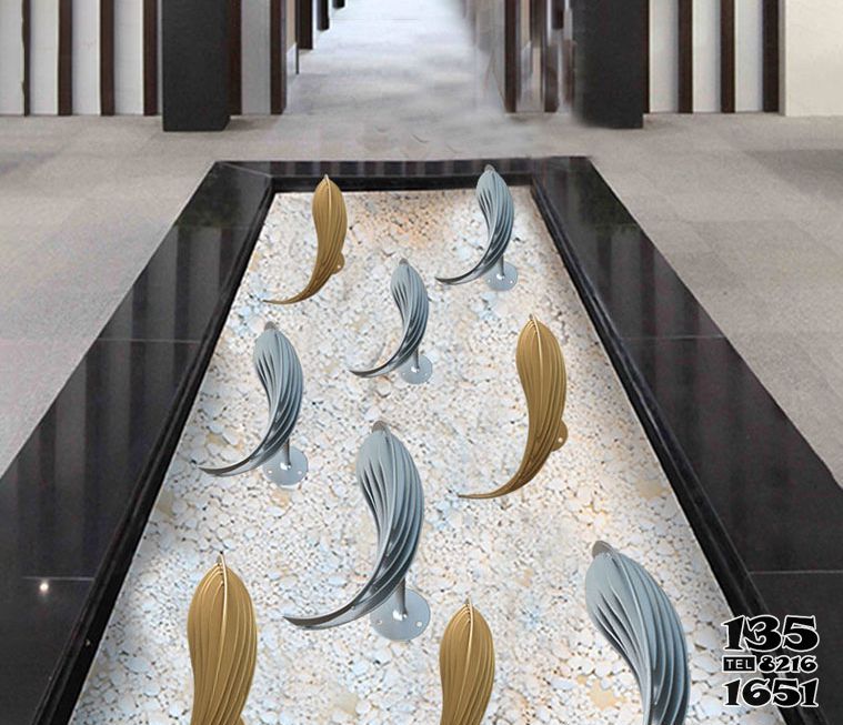 魚(yú)雕塑-池塘裝飾一群帶底座的不銹鋼魚(yú)雕塑 魚(yú)雕塑-池塘裝飾一群帶底座的不銹鋼魚(yú)雕塑高清圖片