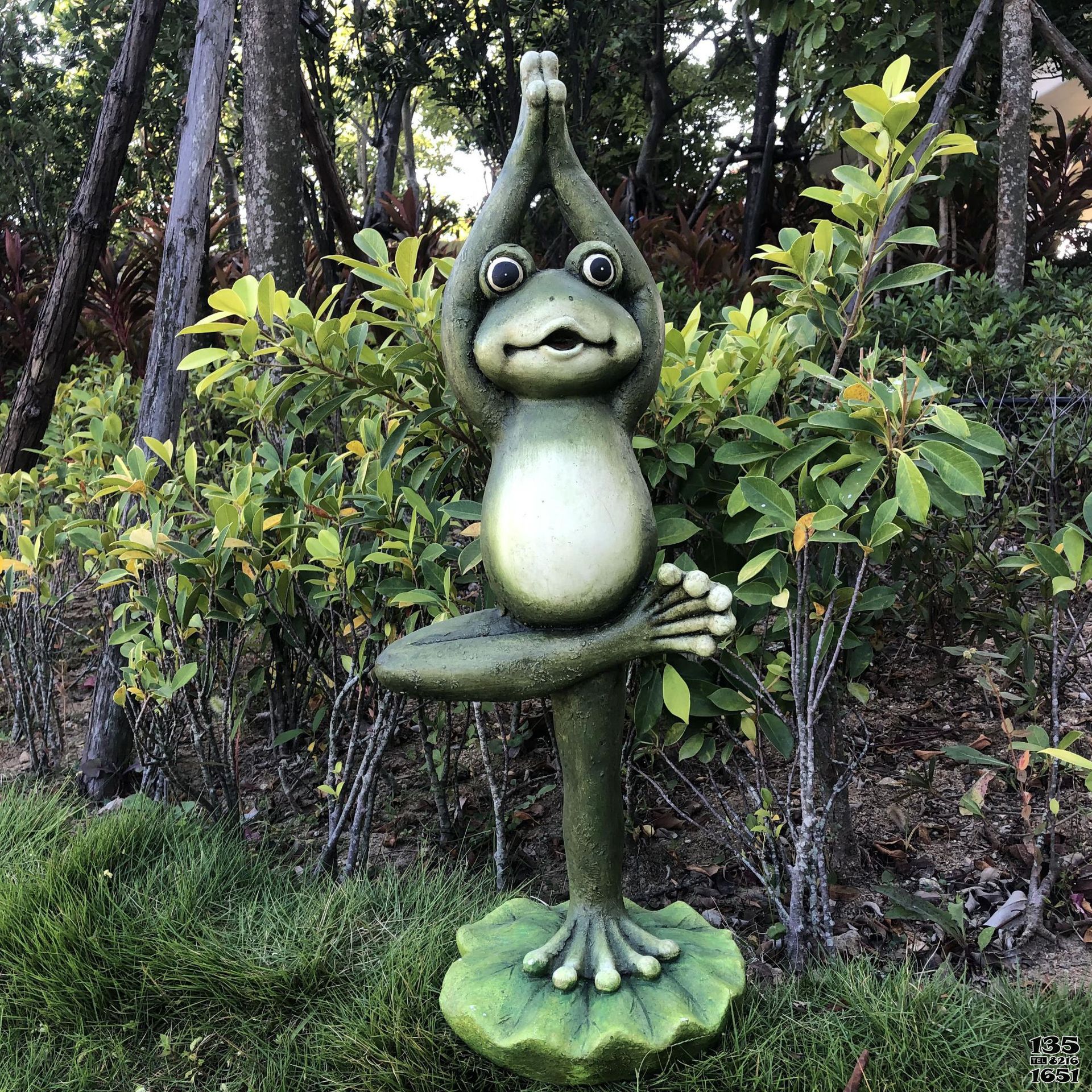 青蛙雕塑-公園樹脂彩繪練瑜伽的青蛙雕塑 青蛙雕塑-公園樹脂彩繪練瑜伽的青蛙雕塑高清圖片