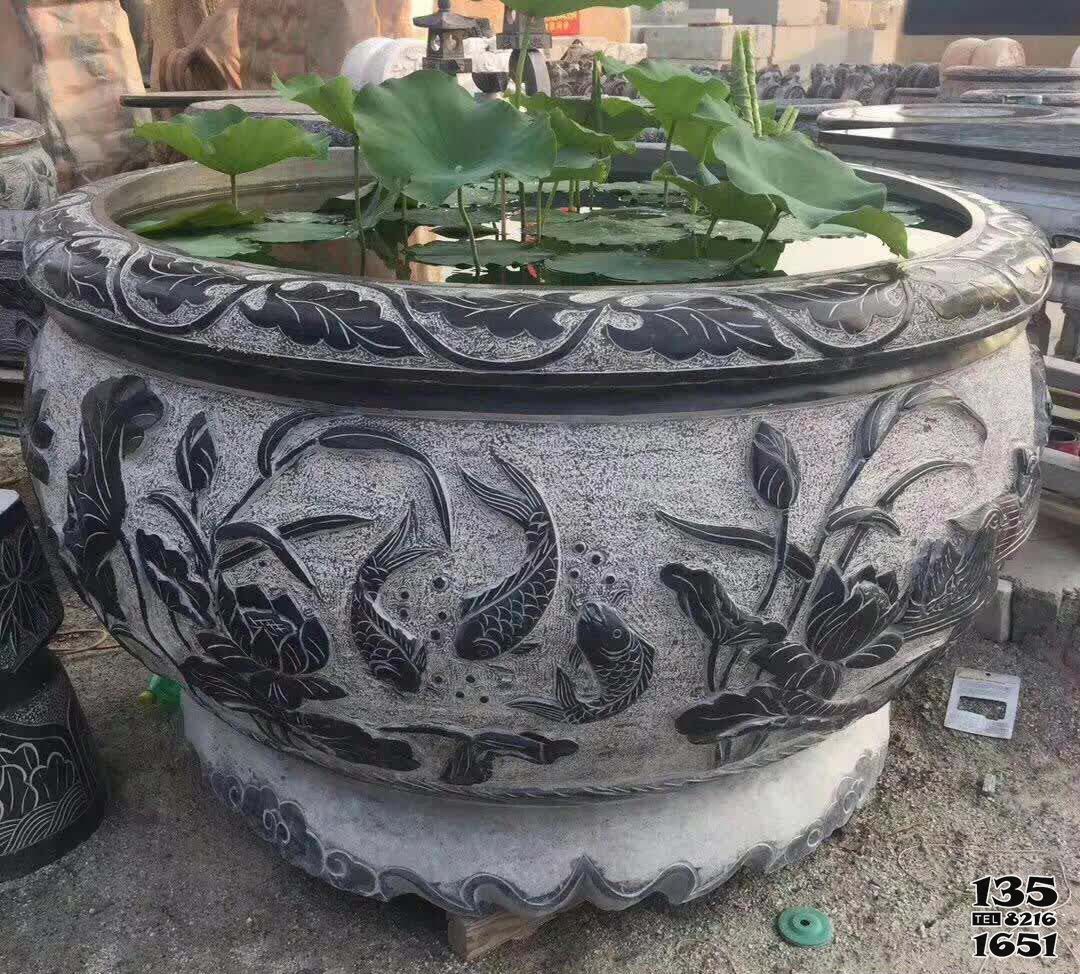 缸雕塑-仿古水缸石雕庭院養花缸雕塑 缸雕塑-仿古水缸石雕庭院養花缸雕塑高清圖片