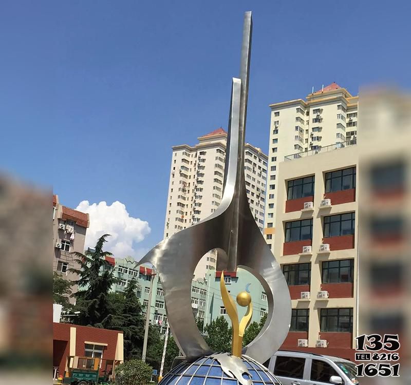 崛起雕塑-不銹鋼城市景觀崛起雕塑 崛起雕塑-不銹鋼城市景觀崛起雕塑高清圖片