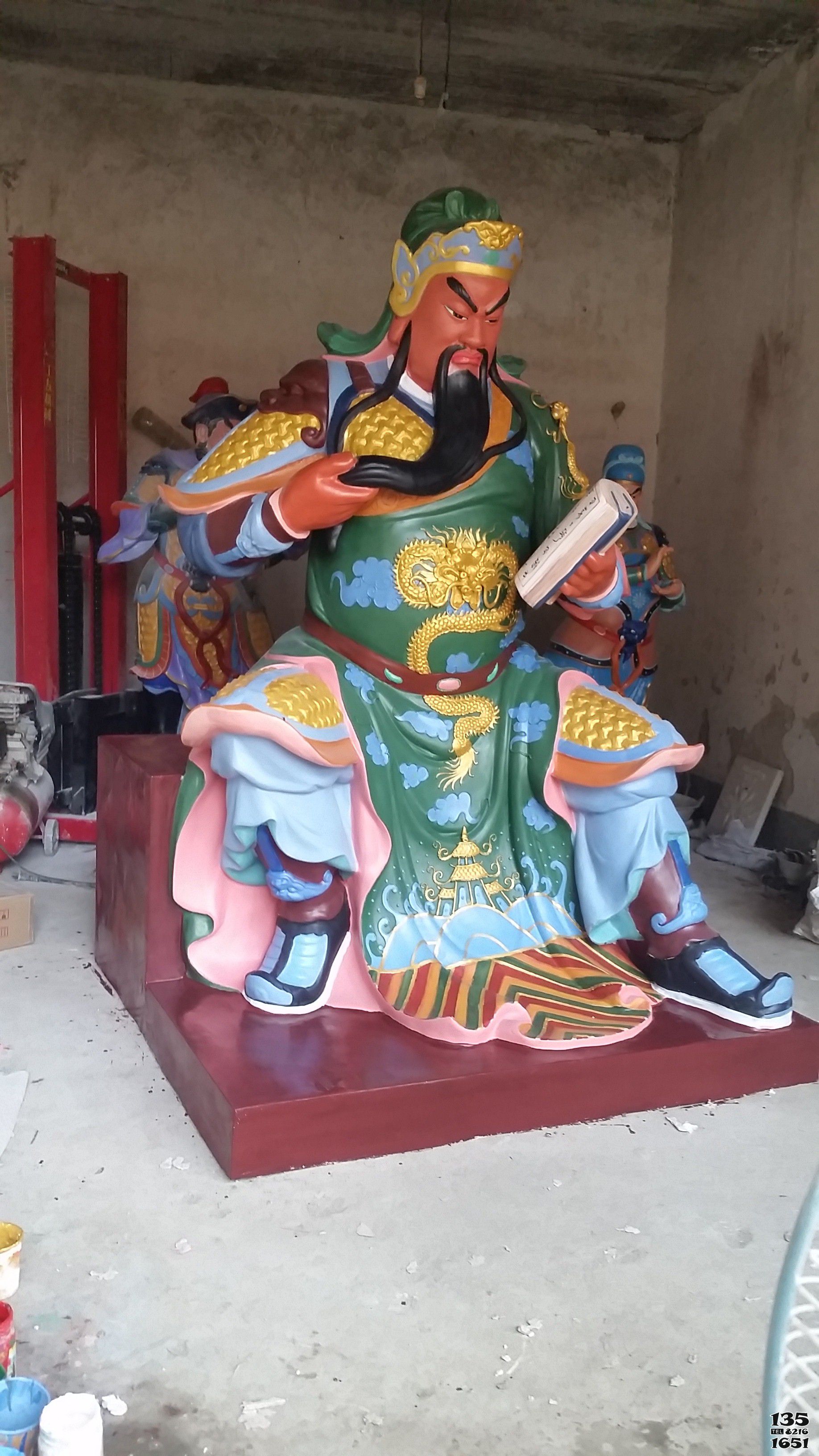 關(guān)公雕塑-玻璃鋼彩繪大型看書的關(guān)公雕塑 關(guān)公雕塑-玻璃鋼彩繪大型看書的關(guān)公雕塑