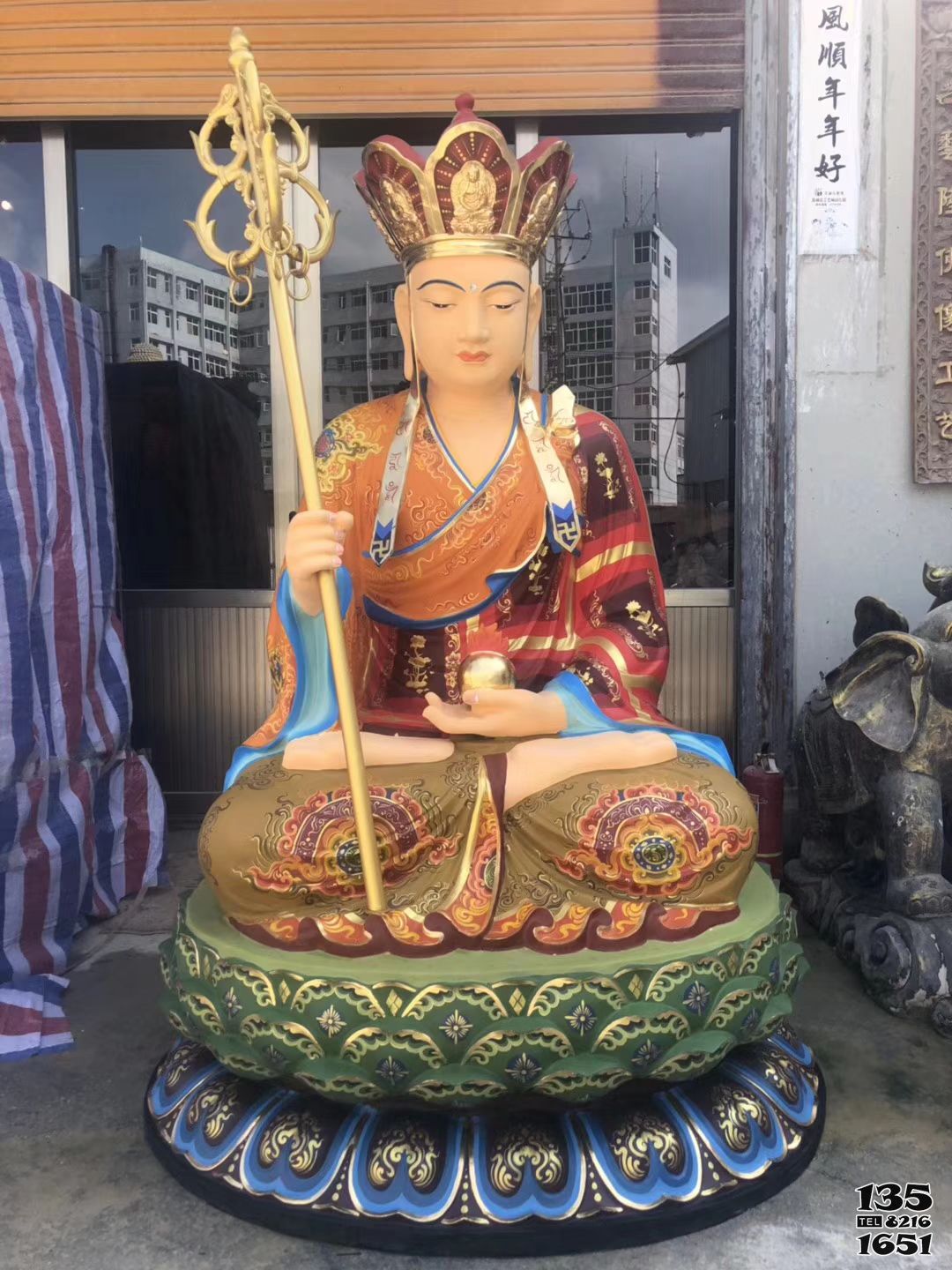 地藏王雕塑-寺廟大型佛像供奉玻璃鋼地藏王雕塑 地藏王雕塑-寺廟大型佛像供奉玻璃鋼地藏王雕塑高清圖片