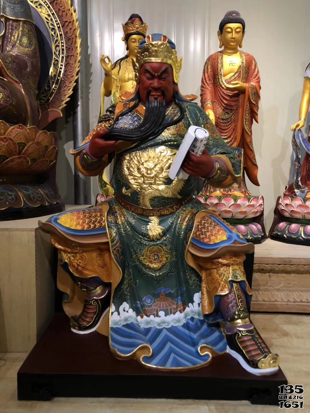 關公雕塑-玻璃鋼彩繪大型寺廟景觀關公雕塑 關公雕塑-玻璃鋼彩繪大型寺廟景觀關公雕塑高清圖片