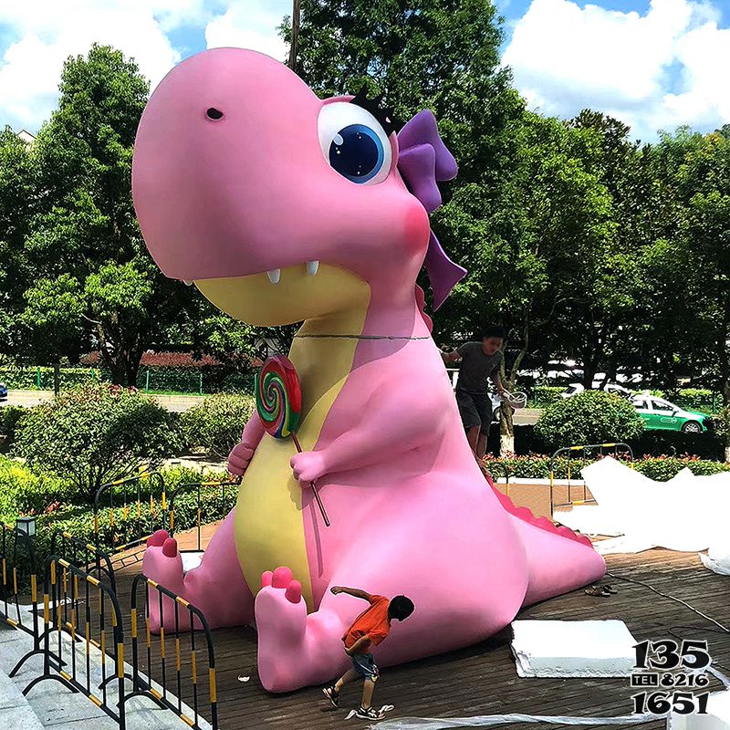 恐龍雕塑-公園大型仿真卡通粉色恐龍雕塑 恐龍雕塑-公園大型仿真卡通粉色恐龍雕塑