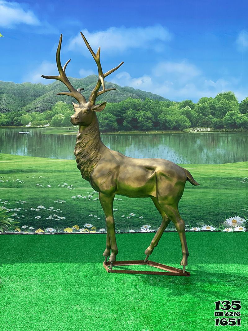 鹿雕塑-公園玻璃鋼仿銅大型景觀鹿雕塑 鹿雕塑-公園玻璃鋼仿銅大型景觀鹿雕塑高清圖片