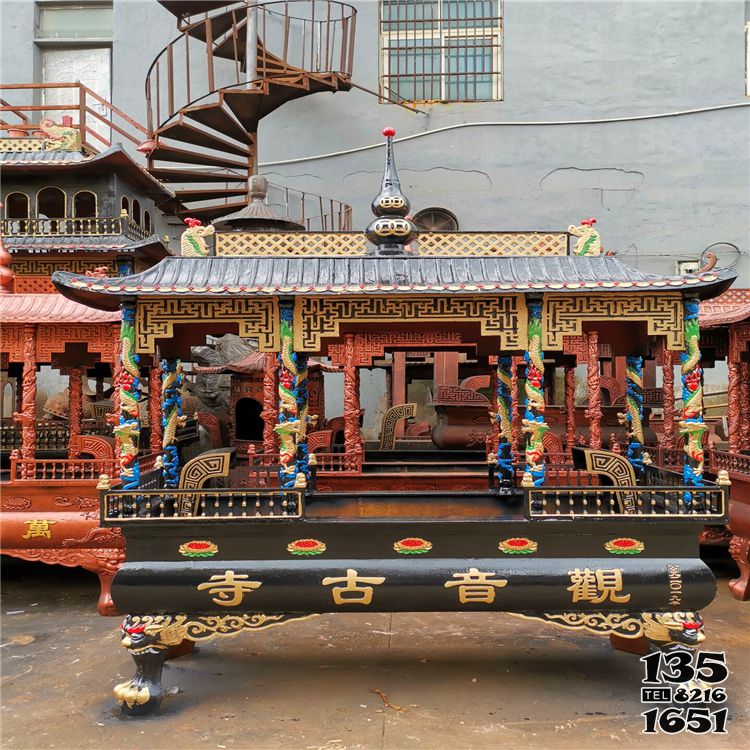 香爐雕塑-陵園擺放仿古漆金寶蓋燒香爐雕塑 香爐雕塑-陵園擺放仿古漆金寶蓋燒香爐雕塑