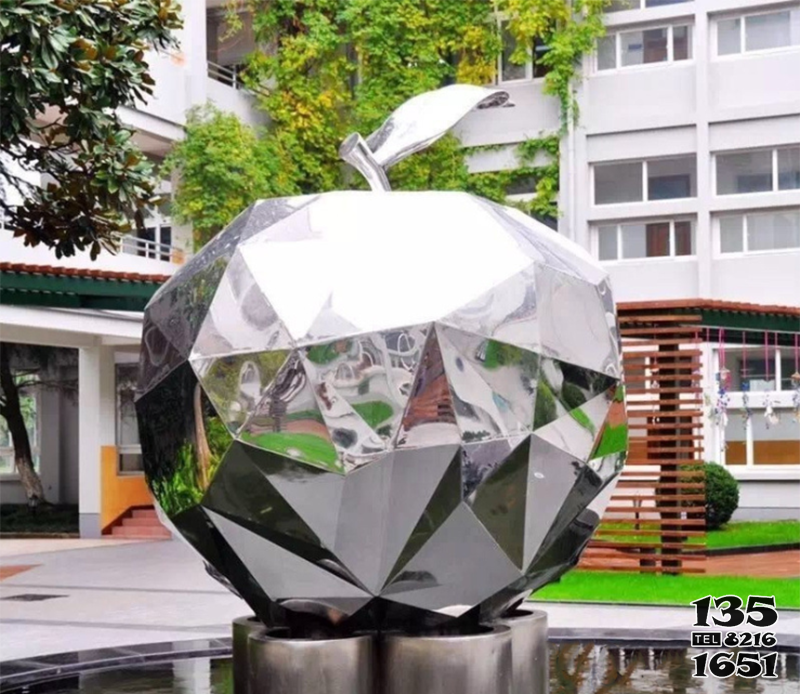 水果雕塑-別墅園林幾何鏡面戶外不銹鋼水果雕塑 水果雕塑-別墅園林幾何鏡面戶外不銹鋼水果雕塑高清圖片