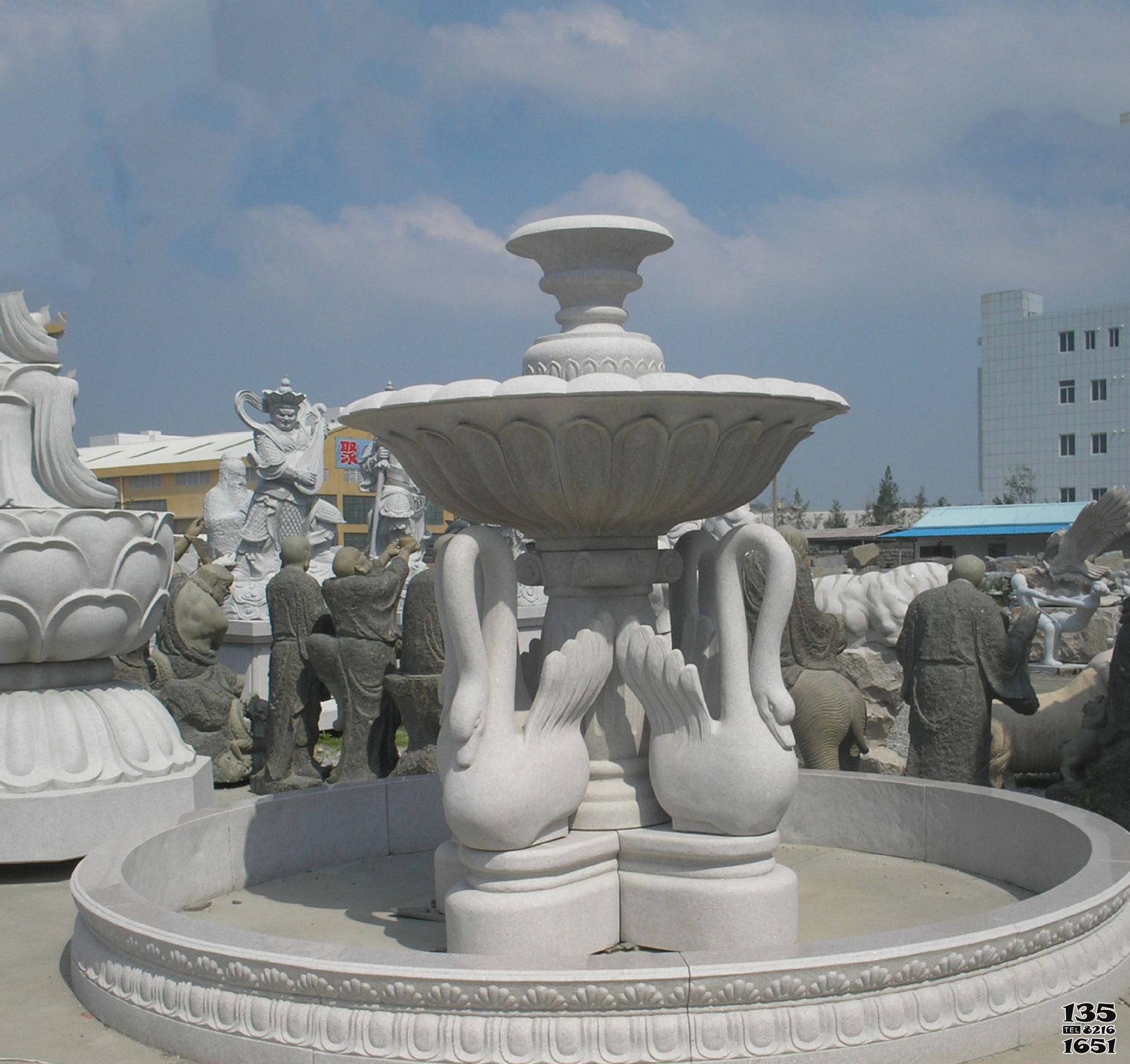 天鵝雕塑-廣場大理石抽象天鵝噴泉雕塑 天鵝雕塑-廣場大理石抽象天鵝噴泉雕塑高清圖片