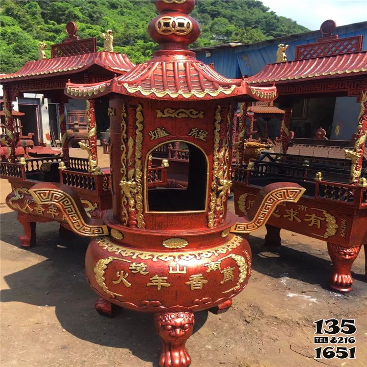 香爐雕塑-道教室內(nèi)擺放鑄銅焚經(jīng)元寶香爐 香爐雕塑-道教室內(nèi)擺放鑄銅焚經(jīng)元寶香爐高清圖片