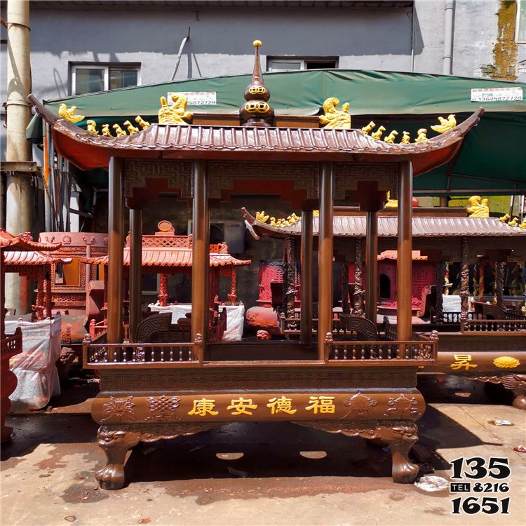 香爐雕塑-戶外擺放八柱鑄鐵寺廟祭祀長形香爐 香爐雕塑-戶外擺放八柱鑄鐵寺廟祭祀長形香爐高清圖片
