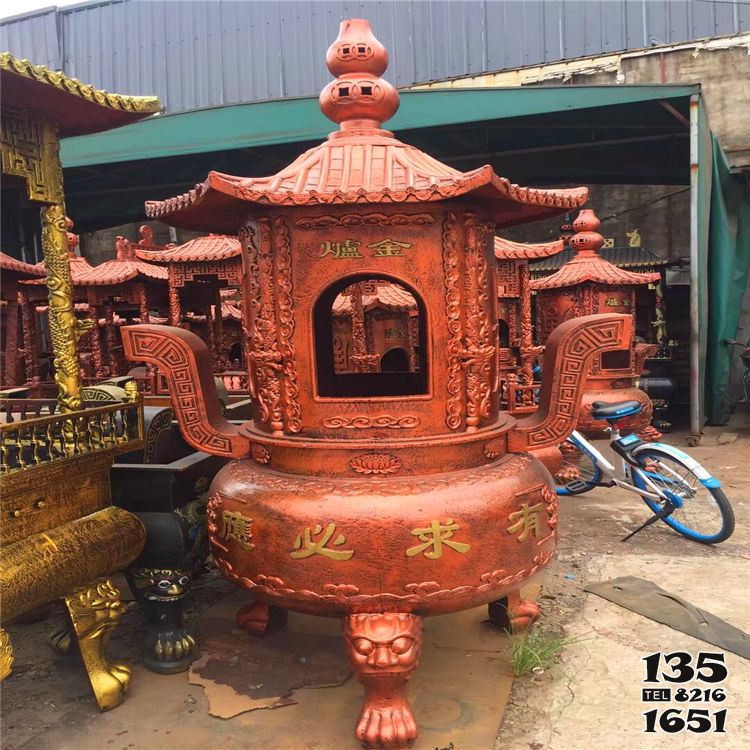 香爐雕塑-元寶爐道觀室內擺放焚經純銅香爐 香爐雕塑-元寶爐道觀室內擺放焚經純銅香爐高清圖片