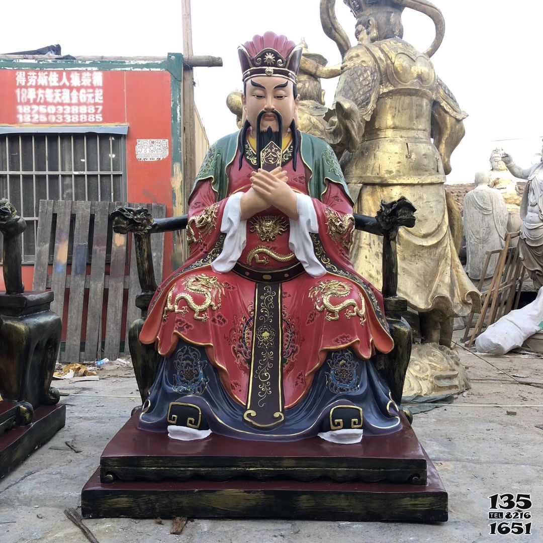 玉帝雕塑-坐姿玻璃鋼彩繪寺廟供奉玉帝雕塑 玉帝雕塑-坐姿玻璃鋼彩繪寺廟供奉玉帝雕塑高清圖片