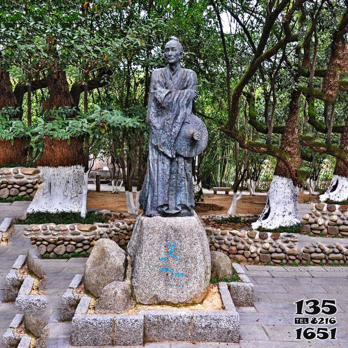 八大山人銅雕塑像-中國古代歷史名人著名畫家朱耷雕像 八大山人銅雕塑像-中國古代歷史名人著名畫家朱耷雕像高清圖片