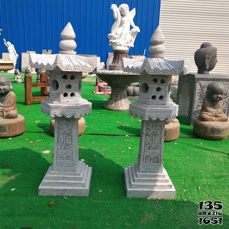 燈籠雕塑-中式復古石燈籠大理石寺廟景觀落地擺件小品 燈籠雕塑-中式復古石燈籠大理石寺廟景觀落地擺件小品高清圖片