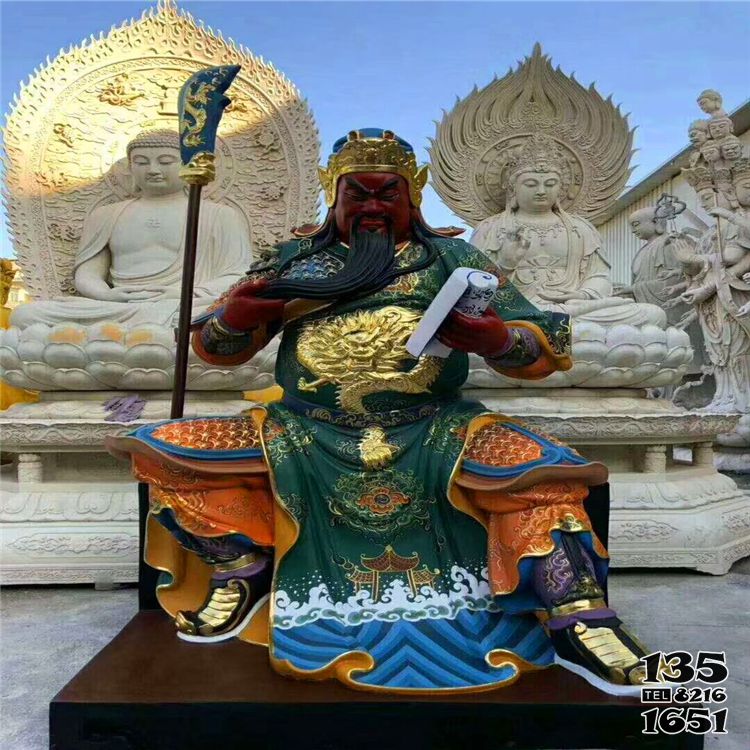 關公雕塑-玻璃鋼彩繪戶外大型佛像看書的關公雕塑 關公雕塑-玻璃鋼彩繪戶外大型佛像看書的關公雕塑高清圖片