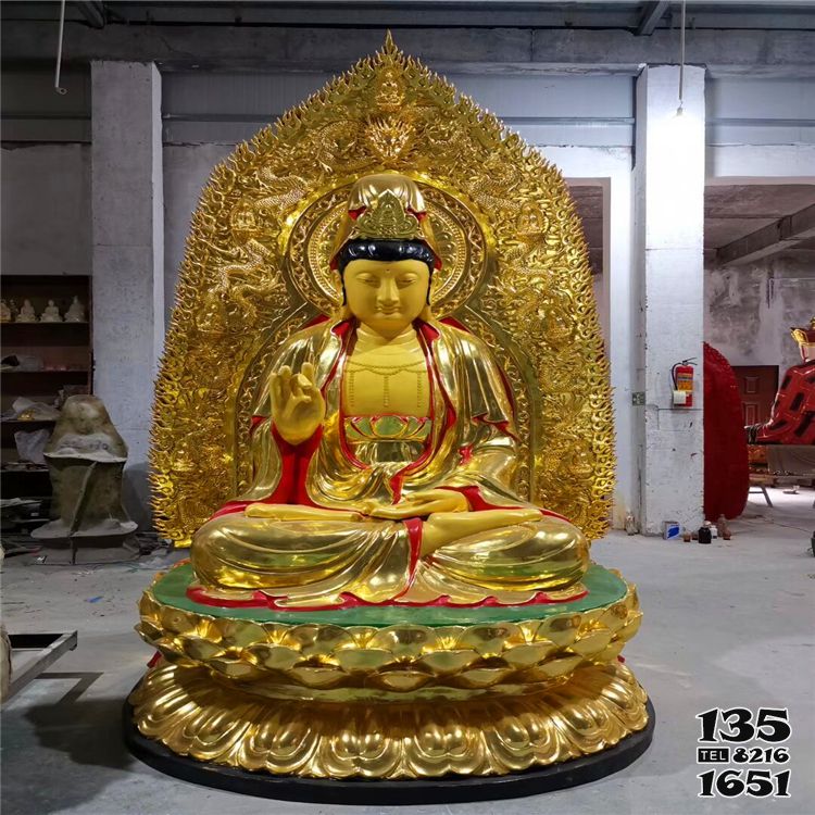 觀音雕塑-不銹鋼噴金烤漆大型寺廟景觀觀音雕塑 觀音雕塑-不銹鋼噴金烤漆大型寺廟景觀觀音雕塑高清圖片