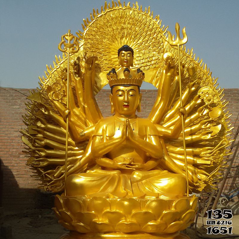 觀音雕塑-漆金銅雕寺廟景區大型供奉神佛觀音雕塑 觀音雕塑-漆金銅雕寺廟景區大型供奉神佛觀音雕塑高清圖片
