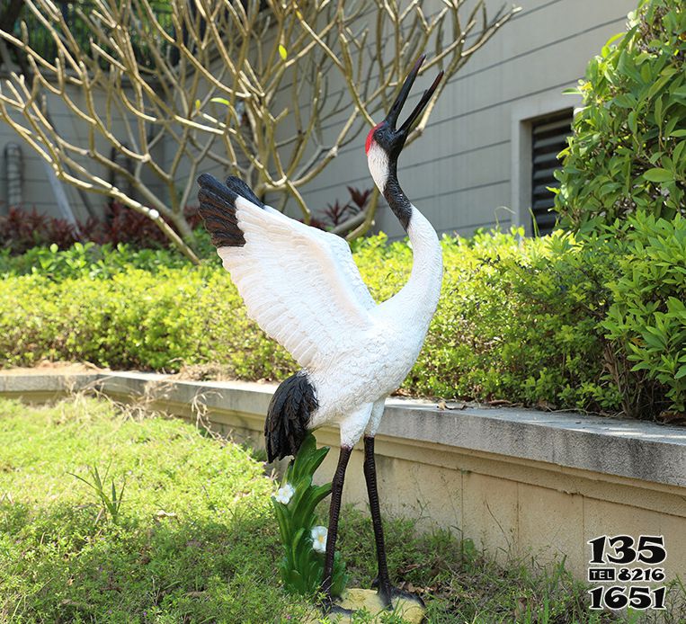 鶴雕塑-公園玻璃鋼仿真動物鶴雕塑 鶴雕塑-公園玻璃鋼仿真動物鶴雕塑高清圖片