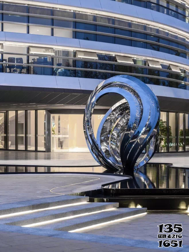 景觀雕塑-不銹鋼鏡面抽象街道景觀雕塑 景觀雕塑-不銹鋼鏡面抽象街道景觀雕塑高清圖片