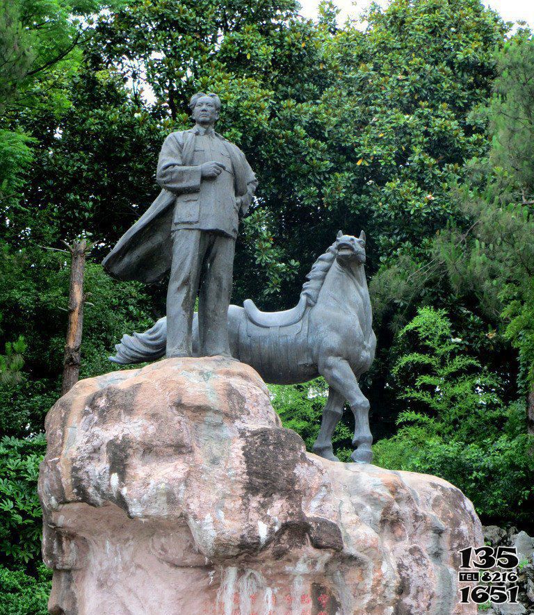 毛澤東雕塑-公園毛主席和馬景觀銅雕毛澤東雕塑 毛澤東雕塑-公園毛主席和馬景觀銅雕毛澤東雕塑高清圖片