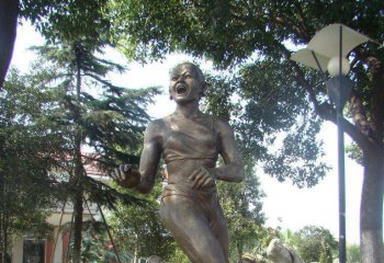 跑步雕塑-公園跑步的女人景觀鑄銅雕塑