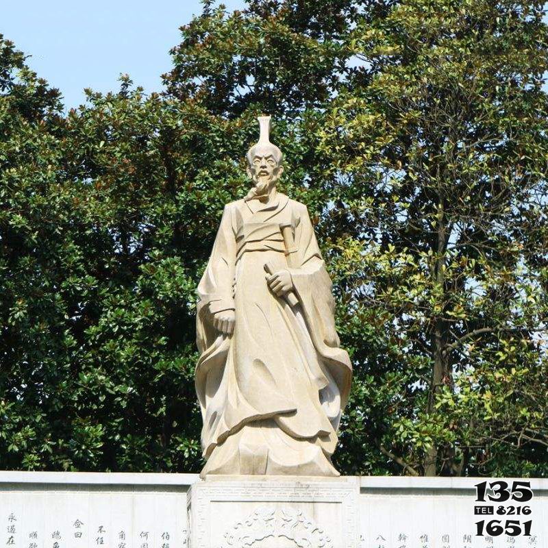 屈原雕塑-中國名人戰國時期楚國詩人屈原砂巖石雕像 屈原雕塑-中國名人戰國時期楚國詩人屈原砂巖石雕像高清圖片