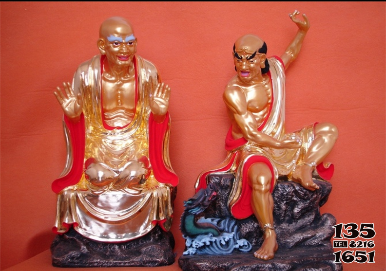 十八羅漢雕塑-玻璃鋼彩繪噴金貼金佛像十八羅漢雕塑 十八羅漢雕塑-玻璃鋼彩繪噴金貼金佛像十八羅漢雕塑高清圖片