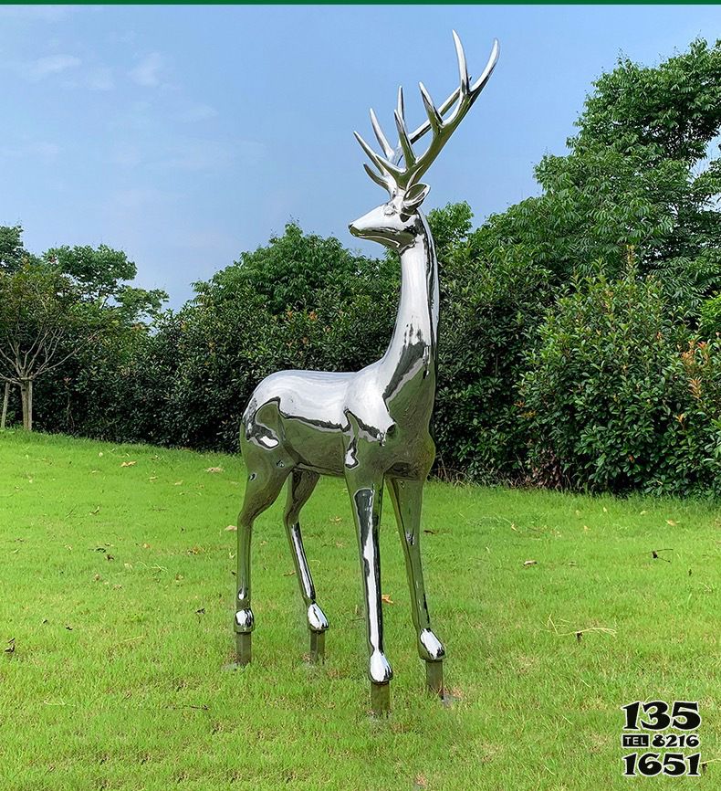 鹿雕塑-公園不銹鋼鏡面鹿雕塑 鹿雕塑-公園不銹鋼鏡面鹿雕塑高清圖片