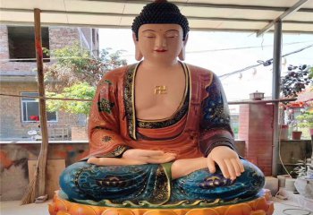 三寶佛雕塑-玻璃鋼彩繪戶外大型景觀三寶佛雕塑