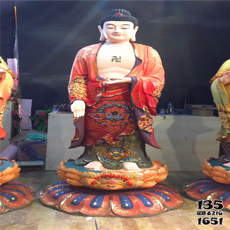三圣雕塑-寺廟供奉神佛站立的玻璃鋼彩繪三圣雕塑 三圣雕塑-寺廟供奉神佛站立的玻璃鋼彩繪三圣雕塑高清圖片