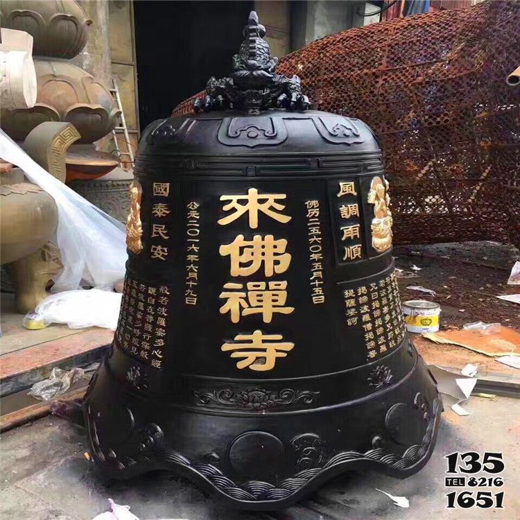 銅鐘雕塑-刻字漆金寺廟鑄銅鐘雕 銅鐘雕塑-刻字漆金寺廟鑄銅鐘雕高清圖片