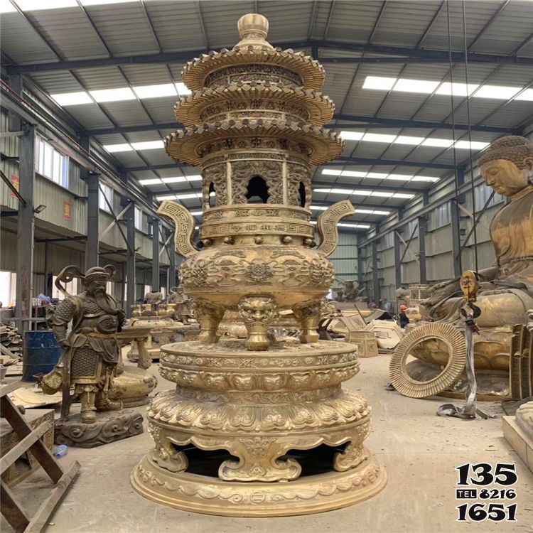 香爐雕塑-創意不銹鋼噴金鎏金大型香爐雕塑 香爐雕塑-創意不銹鋼噴金鎏金大型香爐雕塑高清圖片