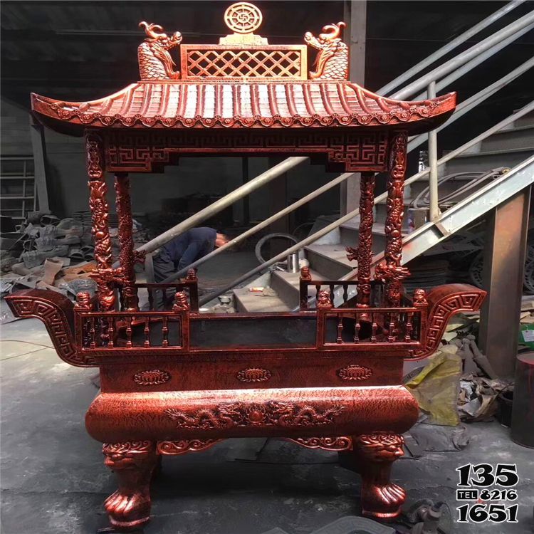 香爐雕塑-家族祠堂室外四柱紅銅鑄造祭祀上香香爐 香爐雕塑-家族祠堂室外四柱紅銅鑄造祭祀上香香爐
