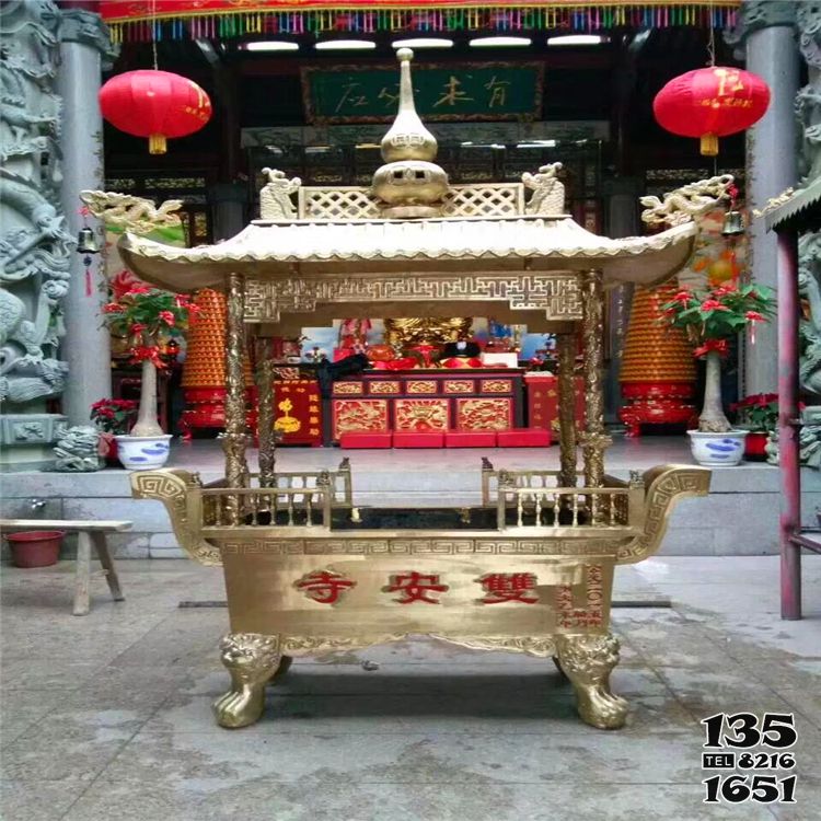 香爐雕塑-寺廟擺放小型黃銅浮雕化寶香爐 香爐雕塑-寺廟擺放小型黃銅浮雕化寶香爐高清圖片
