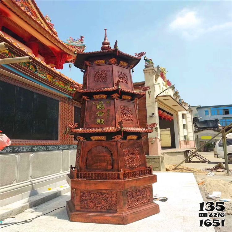 佛塔雕塑-佛家佛堂擺放多層鑄鐵華寶佛塔 佛塔雕塑-佛家佛堂擺放多層鑄鐵華寶佛塔高清圖片