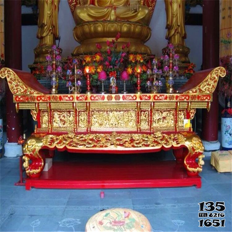 供桌雕塑-道觀寺廟木雕供桌元寶桌雕刻 供桌雕塑-道觀寺廟木雕供桌元寶桌雕刻