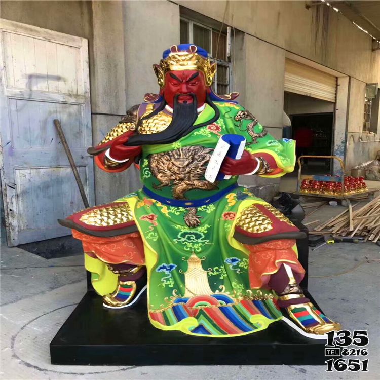 關公雕塑-寺廟大型景觀玻璃鋼彩繪關公雕塑 關公雕塑-寺廟大型景觀玻璃鋼彩繪關公雕塑高清圖片
