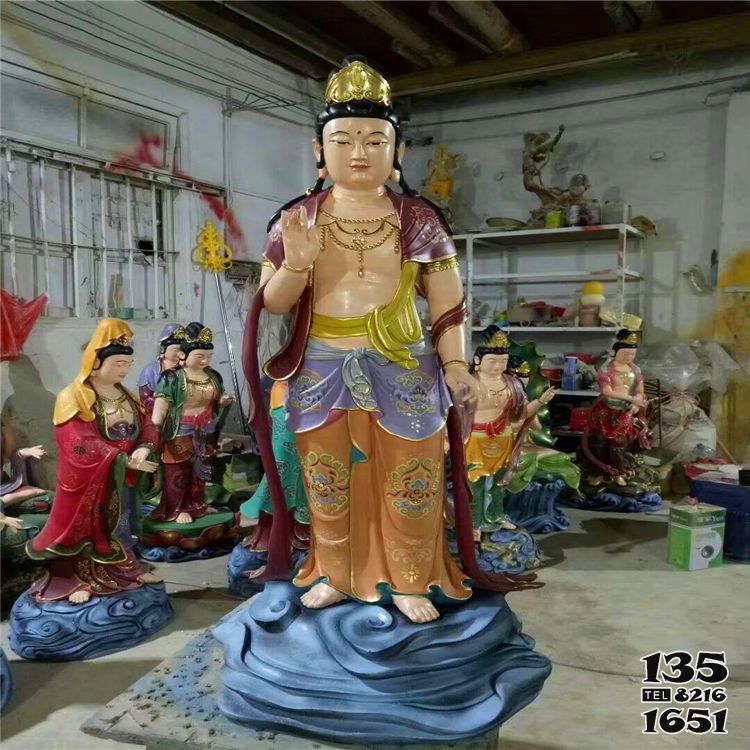 觀音雕塑-寺廟景區大型景觀樹脂彩繪觀音雕塑 觀音雕塑-寺廟景區大型景觀樹脂彩繪觀音雕塑高清圖片