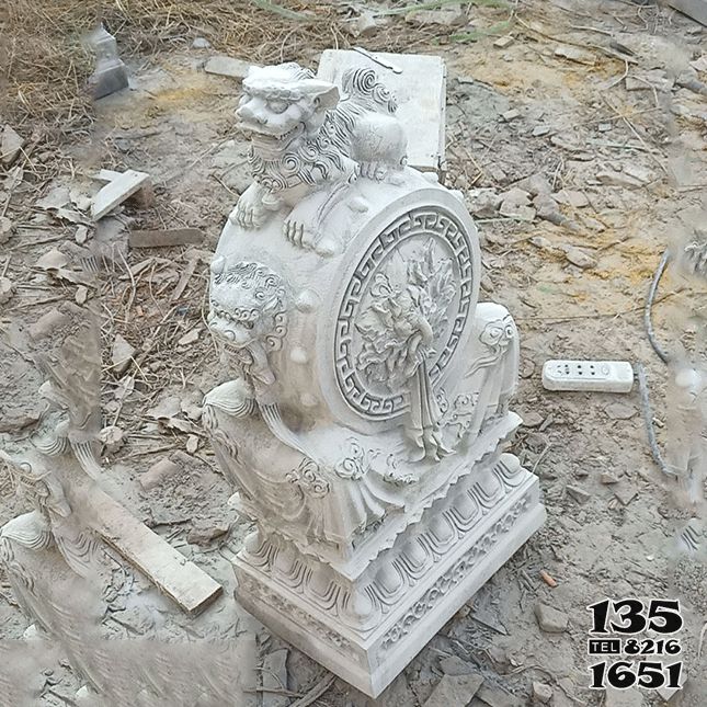 獅子雕塑-庭院別墅大理石石雕抱鼓石上的獅子雕塑 獅子雕塑-庭院別墅大理石石雕抱鼓石上的獅子雕塑