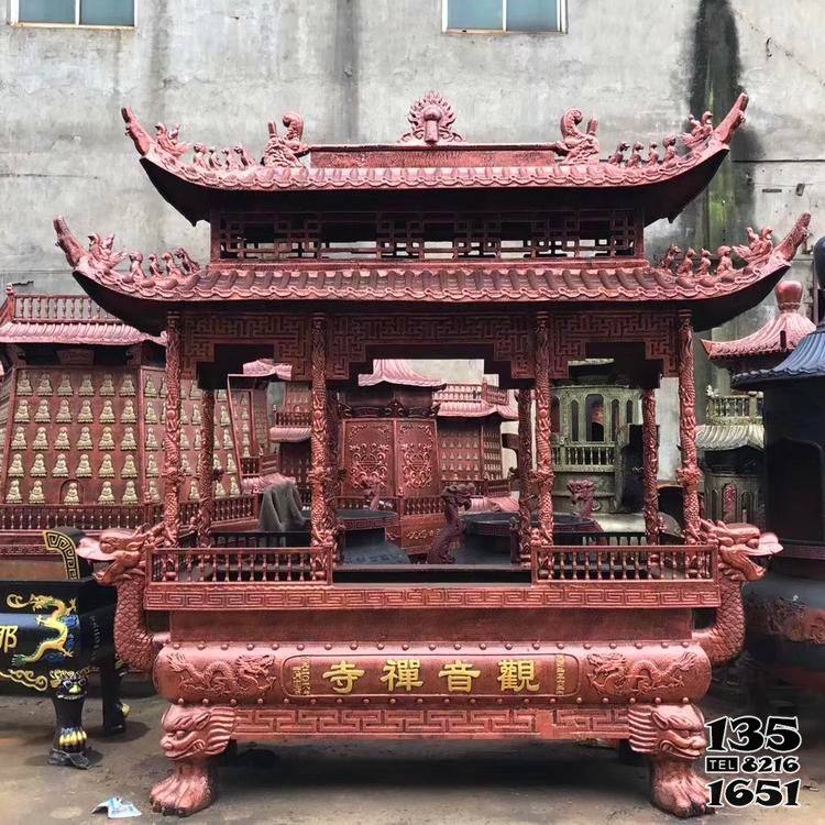 香爐雕塑-大型純銅二層浮雕道教祠堂燒紙祭祀香爐 香爐雕塑-大型純銅二層浮雕道教祠堂燒紙祭祀香爐高清圖片