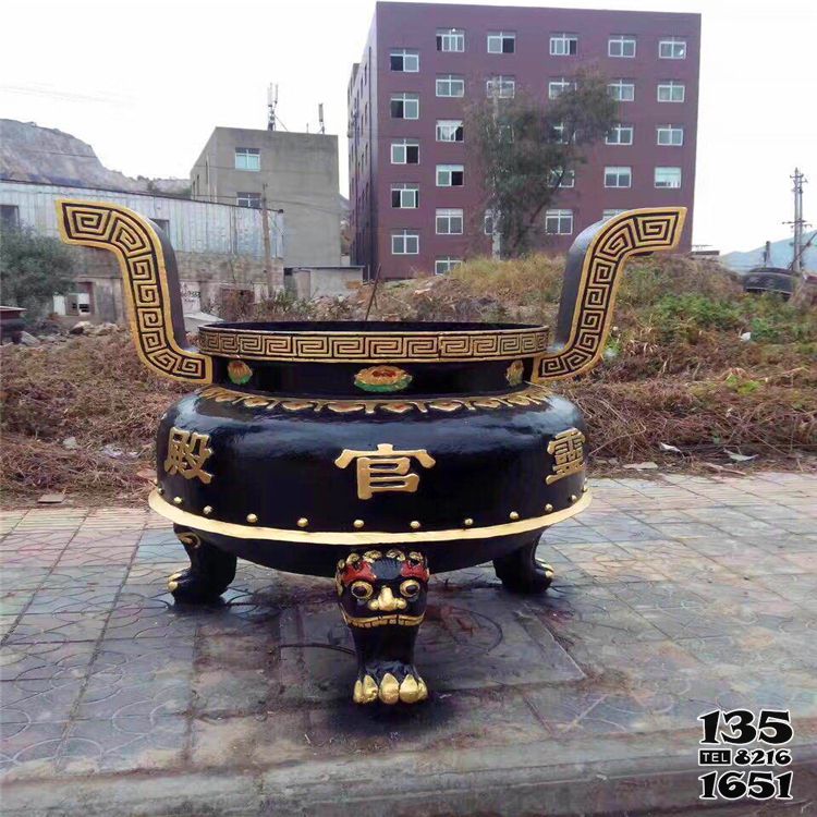 香爐雕塑-大型寺院擺放鑄鐵噴漆燒金銀紙香爐 香爐雕塑-大型寺院擺放鑄鐵噴漆燒金銀紙香爐高清圖片