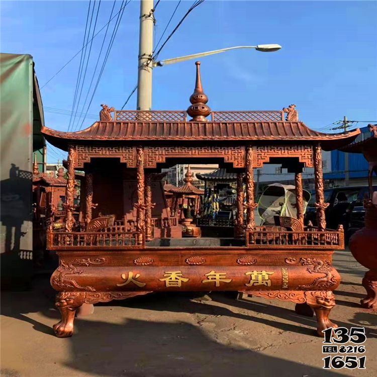 香爐雕塑-佛教寺院擺放仿古八柱龍浮雕黃銅香爐雕塑 香爐雕塑-佛教寺院擺放仿古八柱龍浮雕黃銅香爐雕塑高清圖片