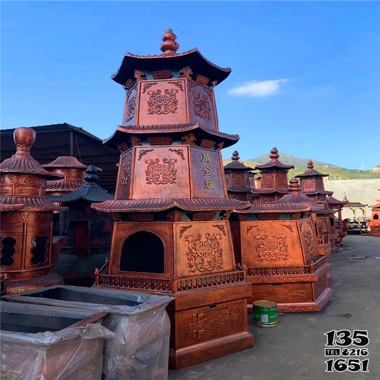 佛塔雕塑-佛教鑄銅多層浮雕燒紙化寶佛塔香爐 佛塔雕塑-佛教鑄銅多層浮雕燒紙化寶佛塔香爐高清圖片