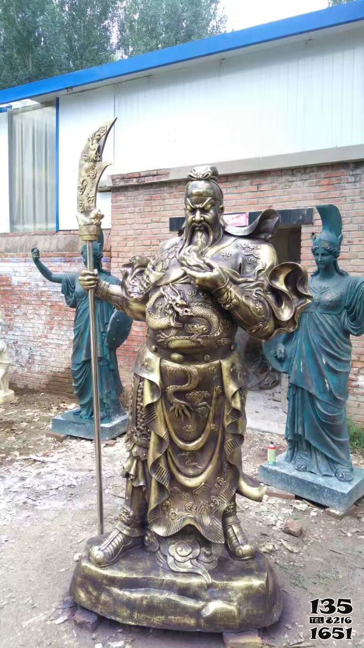 關公雕塑-不銹鋼噴金烤漆大型景觀招財關公雕塑 關公雕塑-不銹鋼噴金烤漆大型景觀招財關公雕塑高清圖片