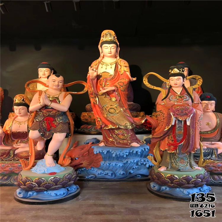 觀音雕塑-景區寺廟玻璃鋼彩繪觀音雕塑 觀音雕塑-景區寺廟玻璃鋼彩繪觀音雕塑高清圖片